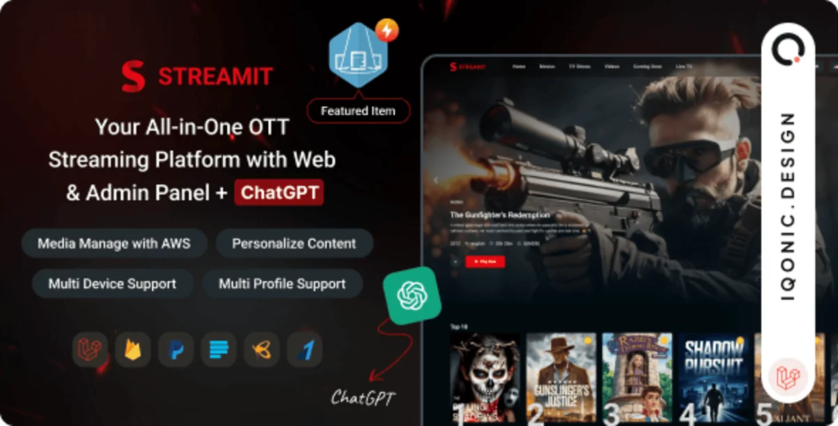 Streamit Laravel - OTT, Movies & Live Video Streaming Platform